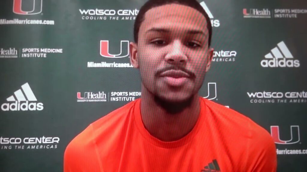 aj casey miami forward answers questions ahead of game against 16th ranked clemson