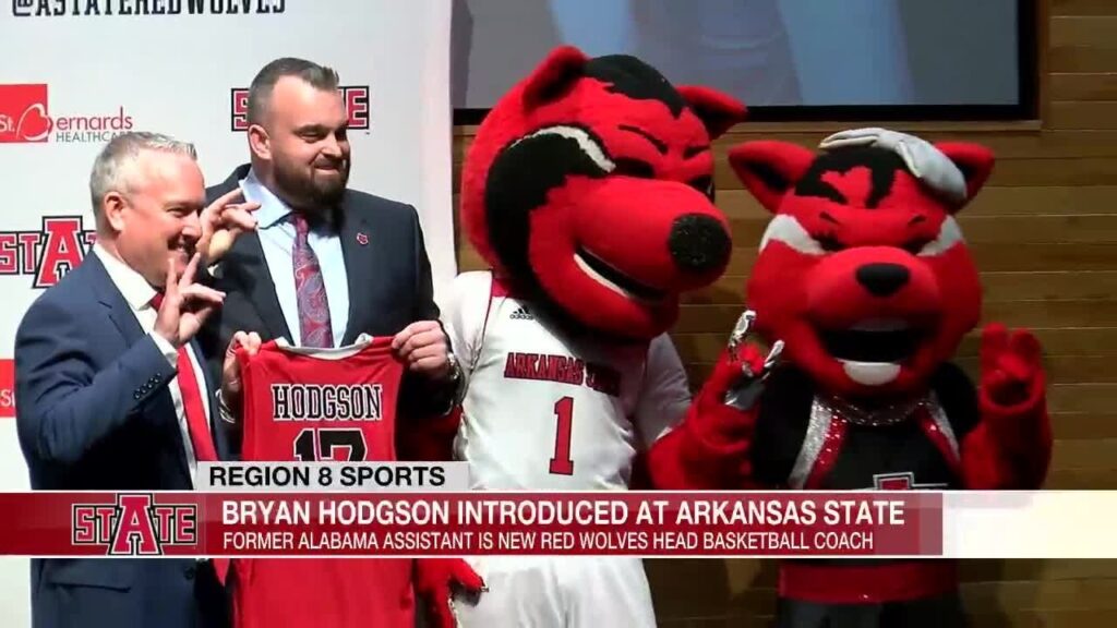 bryan hodgson introduced as arkansas state head mens basketball coach red wolves react to hire