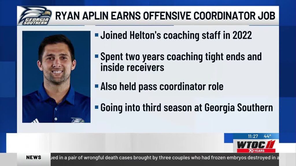 georgia southern promotes ryan aplin to offensive coordinator