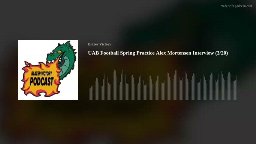 uab football spring practice alex mortensen interview 3 20