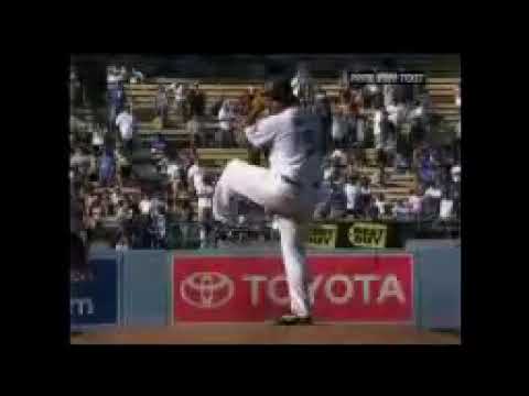 2008 dodgers nomar garciaparra makes a diving catch at 1st base to end game vs d backs 9 7 08