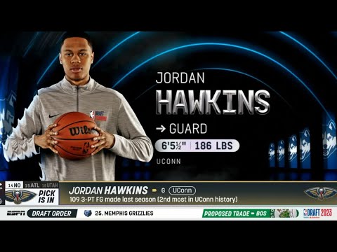 2023 nba draft new orleans pelicans 14th overall pick uconn guard jordan hawkins