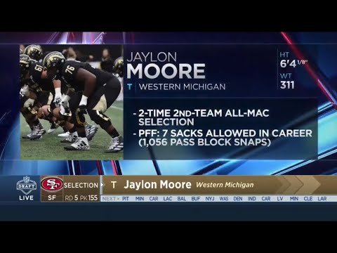 49ers select jaylon moore with the 155th overall pick 2021 nfl draft