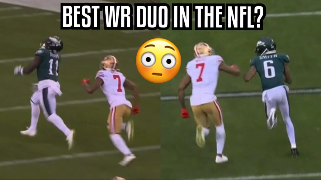 aj brown devonta smith vs charvarius ward f09f98b3 wr vs cb 49ers vs eagles highlights