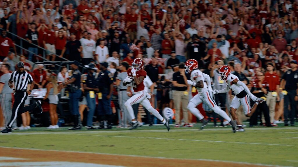 alabama wr ryan williams with game winning td against georgia