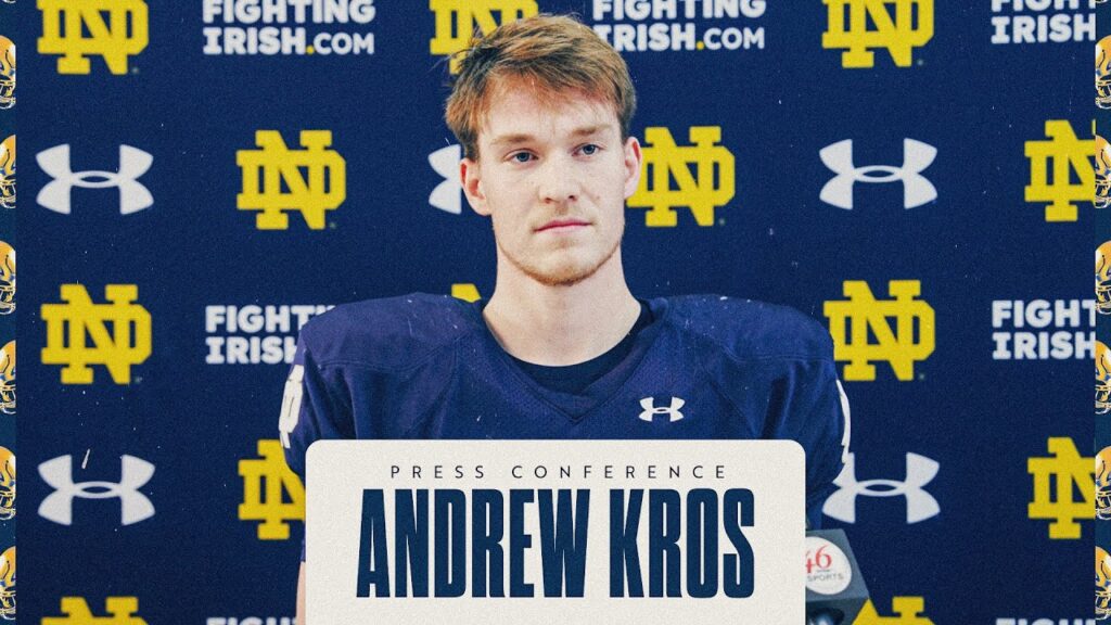 andrew kros spring practice press conference 3 27 24 notre dame football