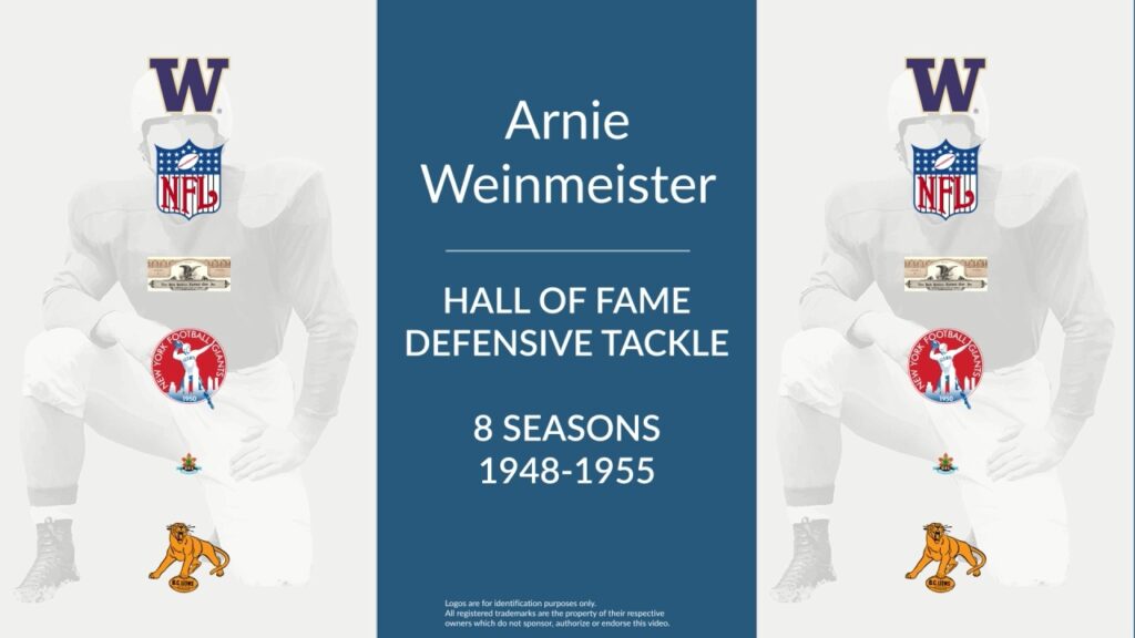 arnie weinmeister hall of fame football defensive tackle