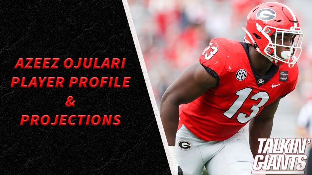 azeez ojulari giants player profile projections