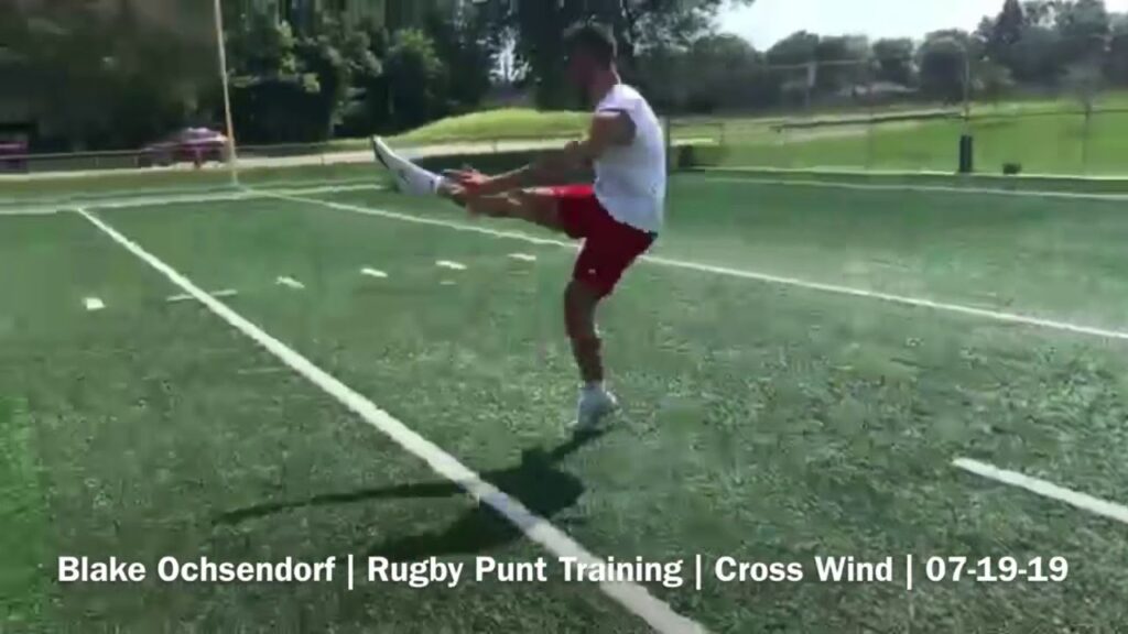 blake ochsendorf rugby punt training cross wind 07 19 19