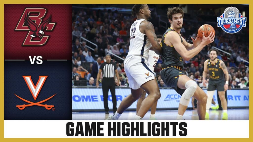 boston college vs virginia game highlights 2024 acc mens basketball tournament