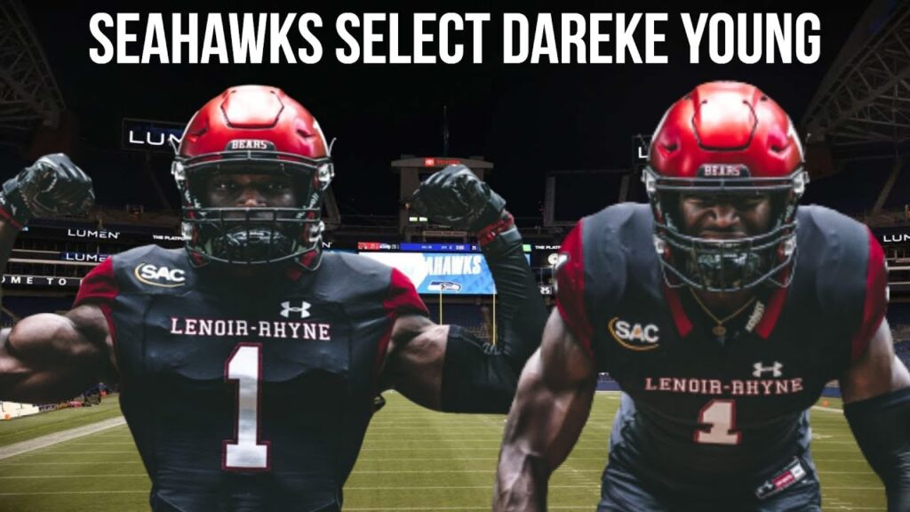 breaking news seattle seahawks select dareke young wr lenoir rhyne with the 233rd pick