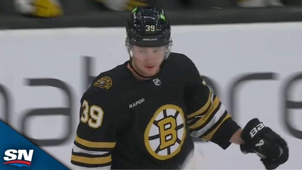 bruins morgan geekie scores three times to complete first career hat trick