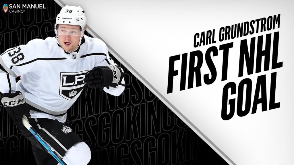 carl grundstrom scores first goal in his nhl debut