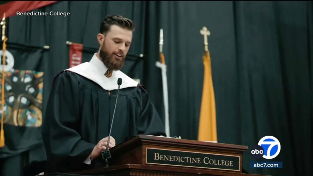 chiefs kicker harrison butker delivers controversial commencement speech