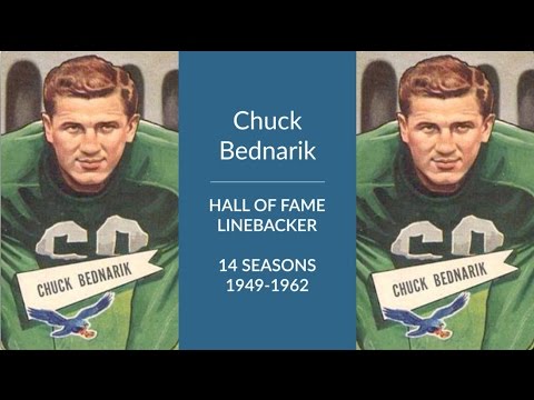 chuck bednarik hall of fame football linebacker and center