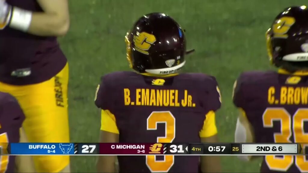 cmu qb bert emanuel jr runs for 293 yards and 3 td vs buffalo