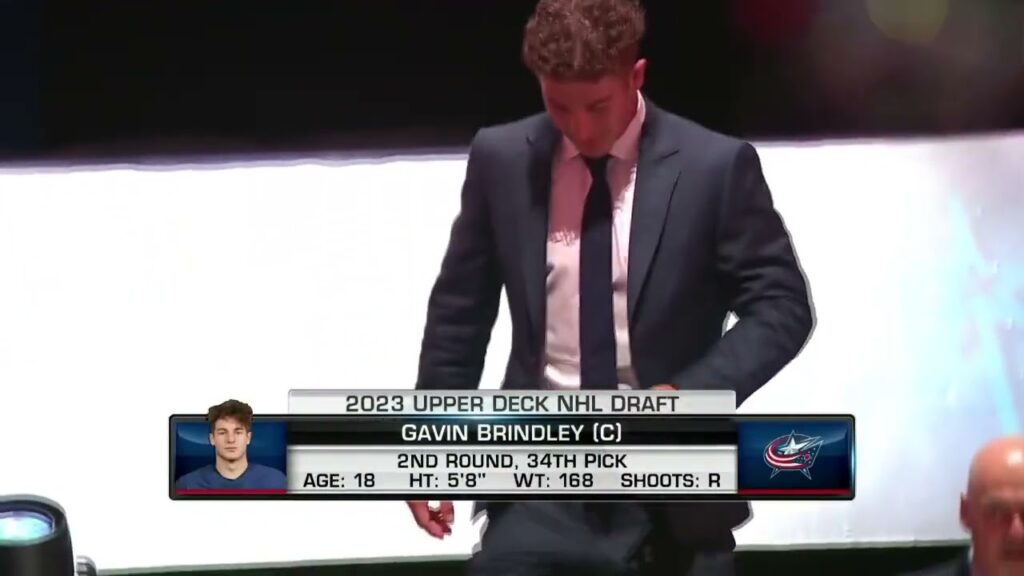 columbus blue jackets draft gavin brindley 34th overall in the 2023 nhl draft