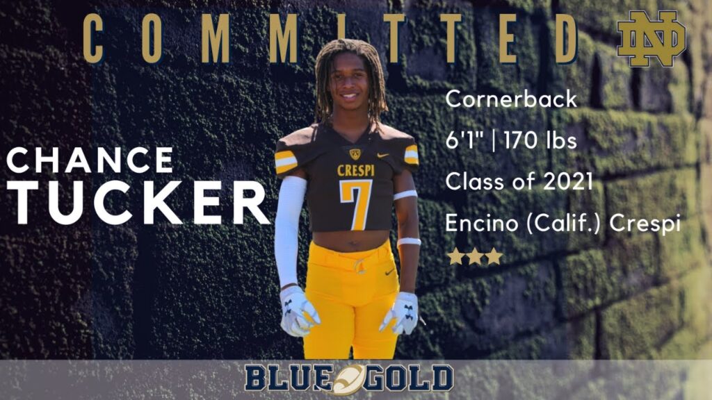 cornerback chance tucker commits to notre dame