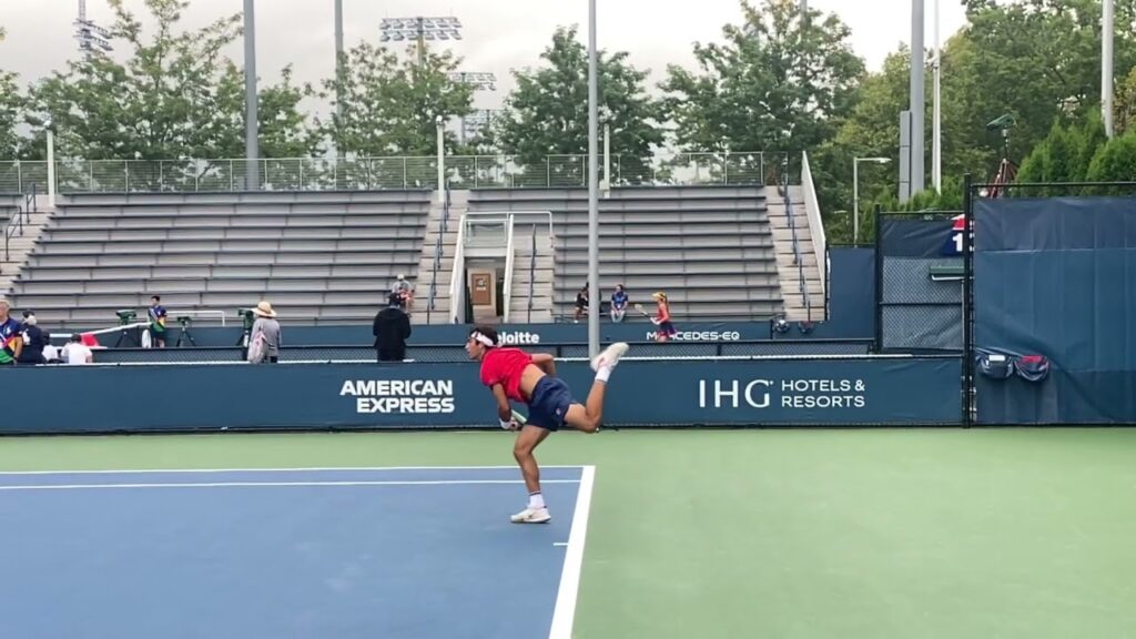 daniel rincon serve backhand and forehand slow motion us open 2021 juniors