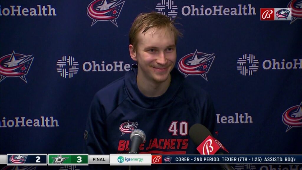 daniil tarasov recounts dream come true nhl debut for columbus blue jackets in dallas