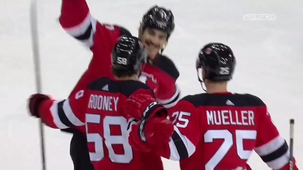 devils kevin rooney scores 1st nhl goal is absolutely pumped