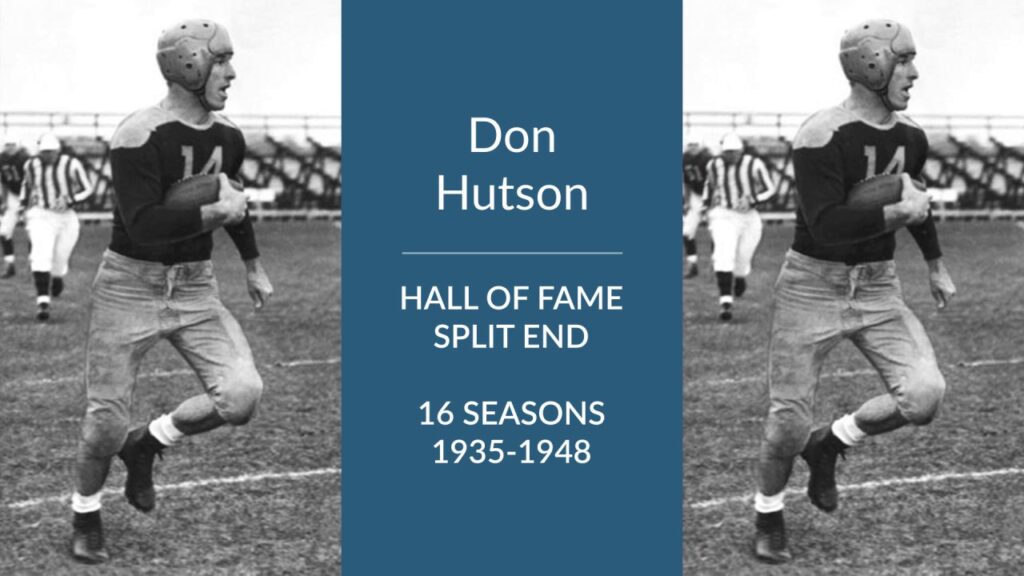 don hutson hall of fame football split end safety and kicker