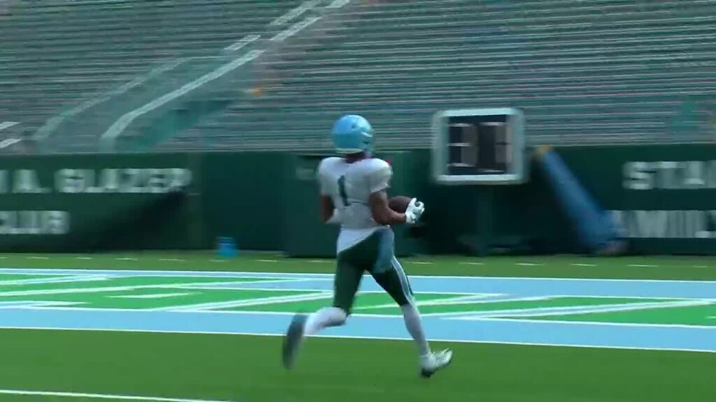 dontae fleming turns heads at tulane camp with one handed catch