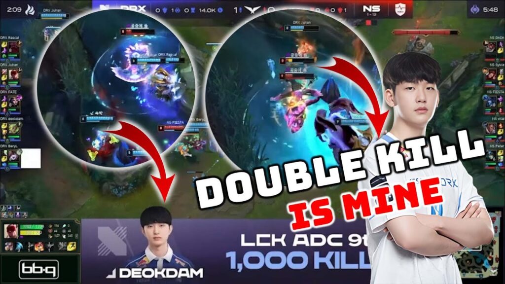 drx juhan hands over drx deokdams 1000 kills then gets a double kill pog