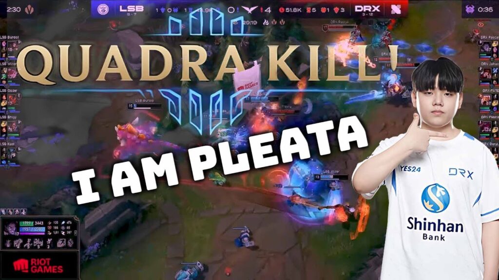 drx pleata gets a quadra kill agains lsb pog