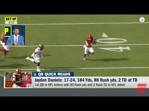 espn nfl live jayden daniels was the best rookie qb in washington commanders debut