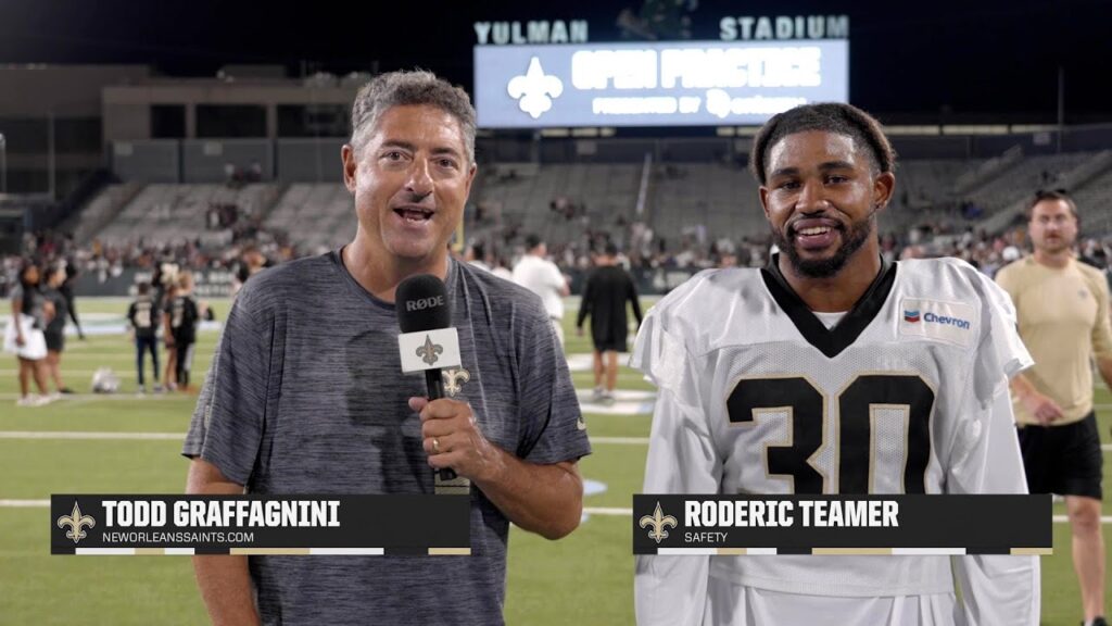 exclusive interview w roderic teamer at saints training camp 2024