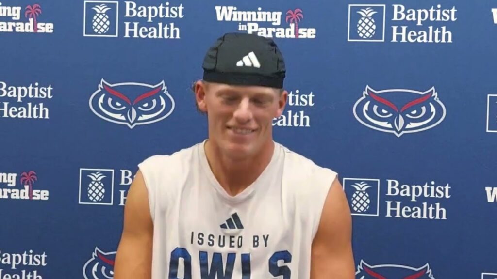 fau football 2024 fall camp morgan suarez logan lupo nick salmon player interviews