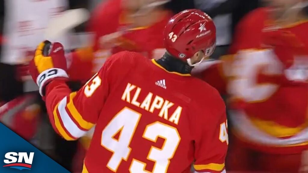 flames adam klapka scores first career nhl goal