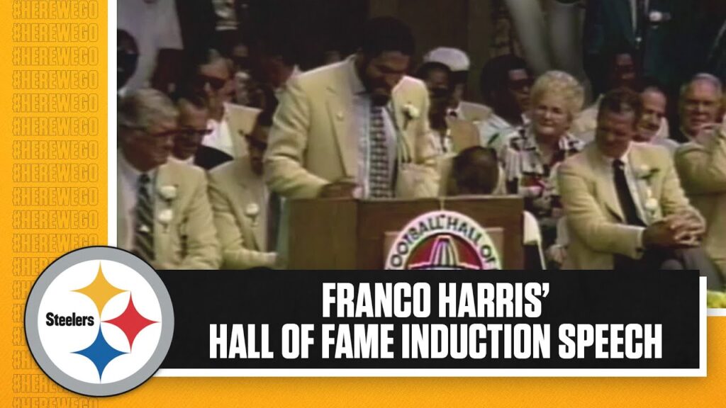 franco harris pro football hall of fame induction speech in 1990 pittsburgh steelers