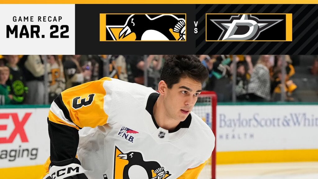 game recap penguins at stars 03 22 24 jack st ivanys nhl debut