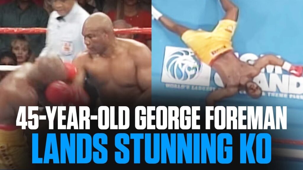 george foreman stuns michael moorer to win heavyweight title at age 45 on this day free fight