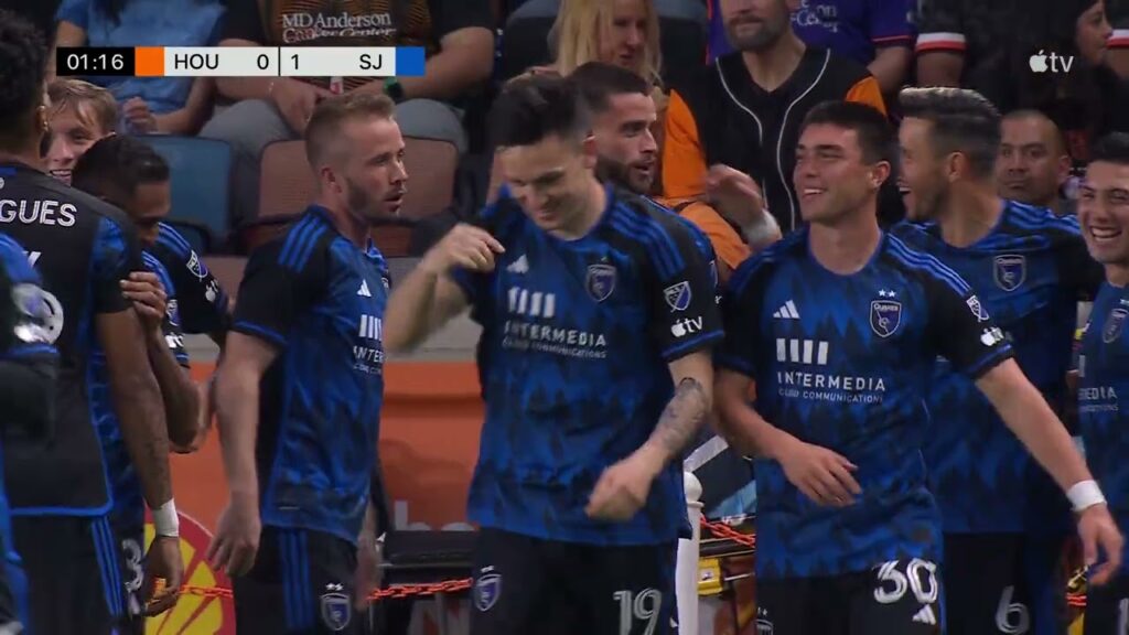 goal bruno wilson scores his first for san jose in the 1st minute of houvsj