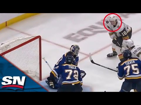 golden knights pavel dorofeyev uses his face to score his first nhl goal