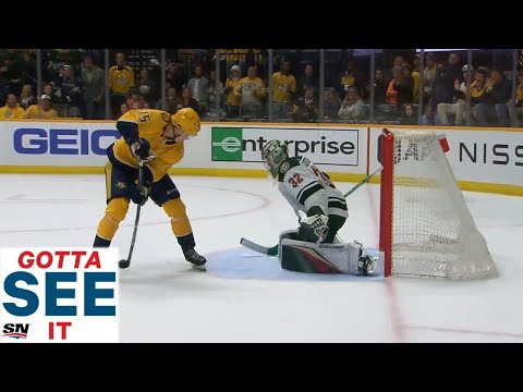 gotta see it predators juuso parssinen goes between the legs for filthy ot winner vs wild