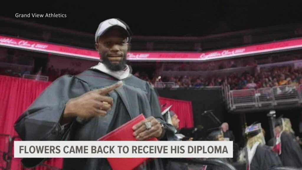 grand views dallis flowers receives diploma and signs nfl contract in same weekend