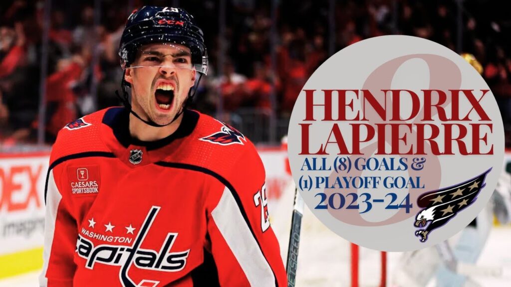 hendrix lapierre all 8 goals 1 playoff goal 2023 24 capitals highlights