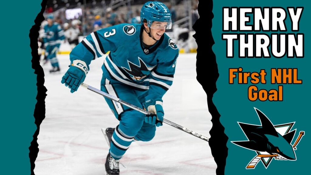 henry thrun 3 san jose sharks first nhl goal jan 9 2024