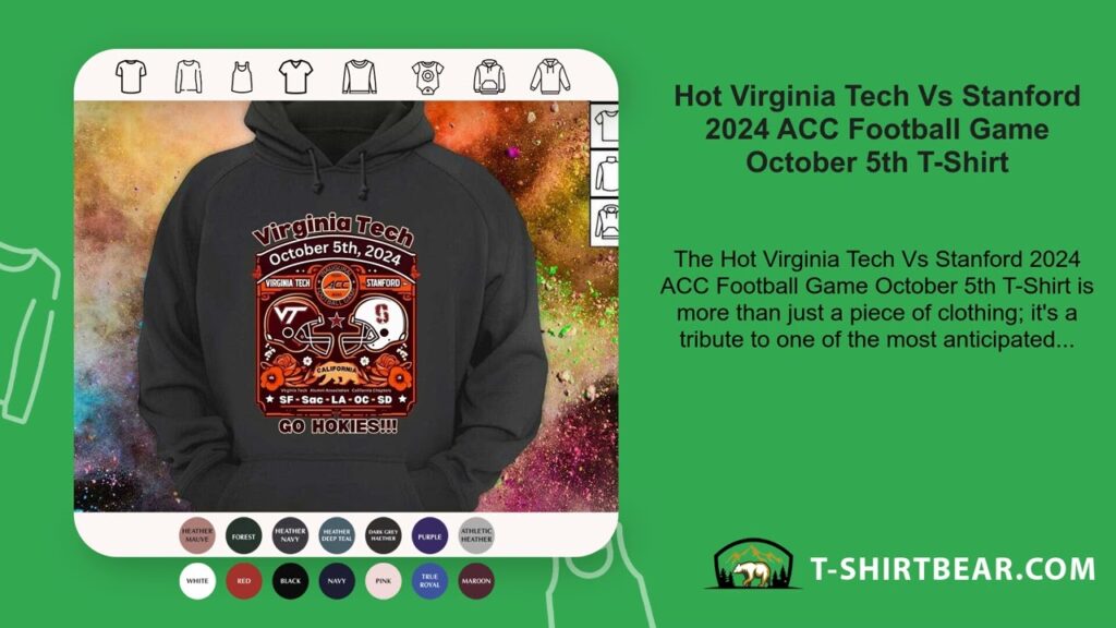 hot virginia tech vs stanford 2024 acc football game october 5th t shirt