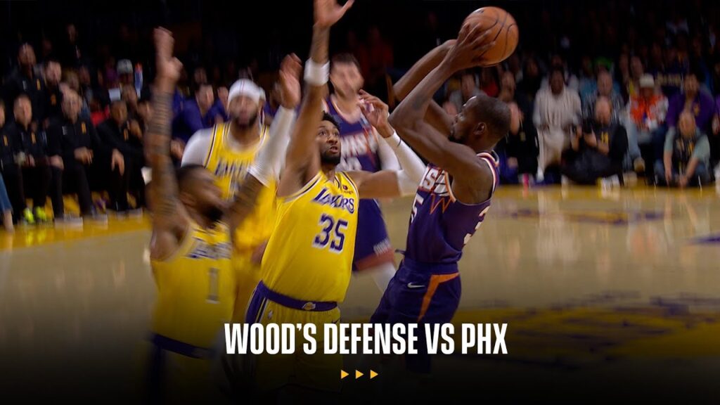 how christian woods defense rebounding helped the lakers win vs phoenix laker film room