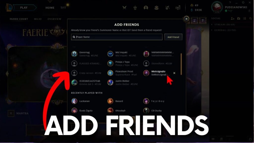 how to add friends in league of legends invite player to friend list in lol