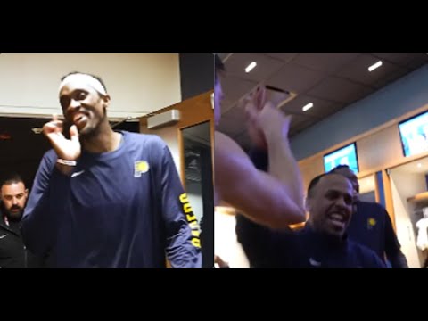 indiana pacers locker room was hype after tonights win as player development coach isaac yacob