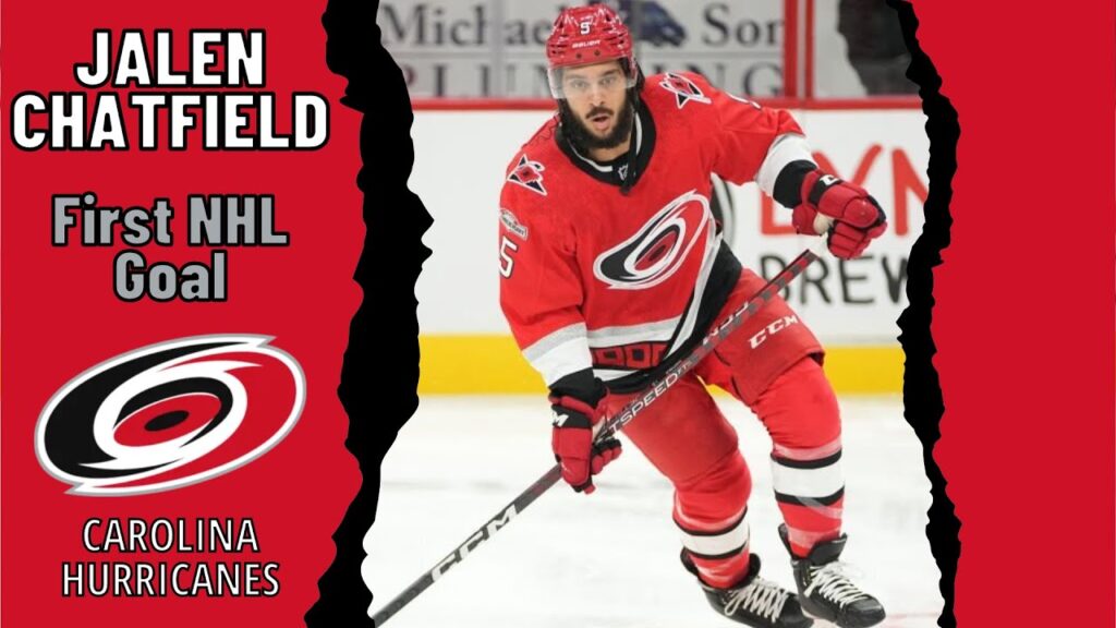 jalen chatfield 5 carolina hurricanes first nhl goal dec 22 2022