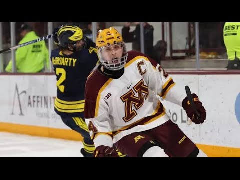 jaxon nelson records first collegiate hat trick in win over michigan