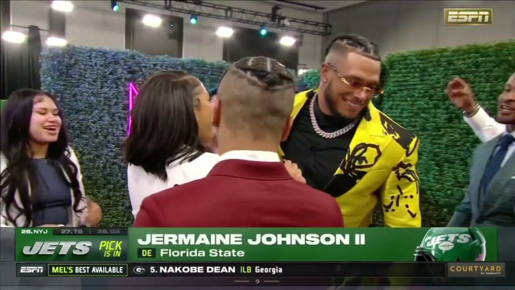 jets select jermaine johnson ii with the 26th pick 2022 nfl draft