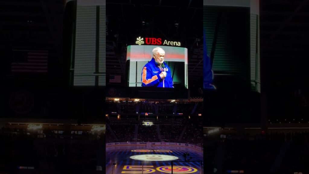 jiggs mcdonald back at a new york islanders hockey game ubs arena